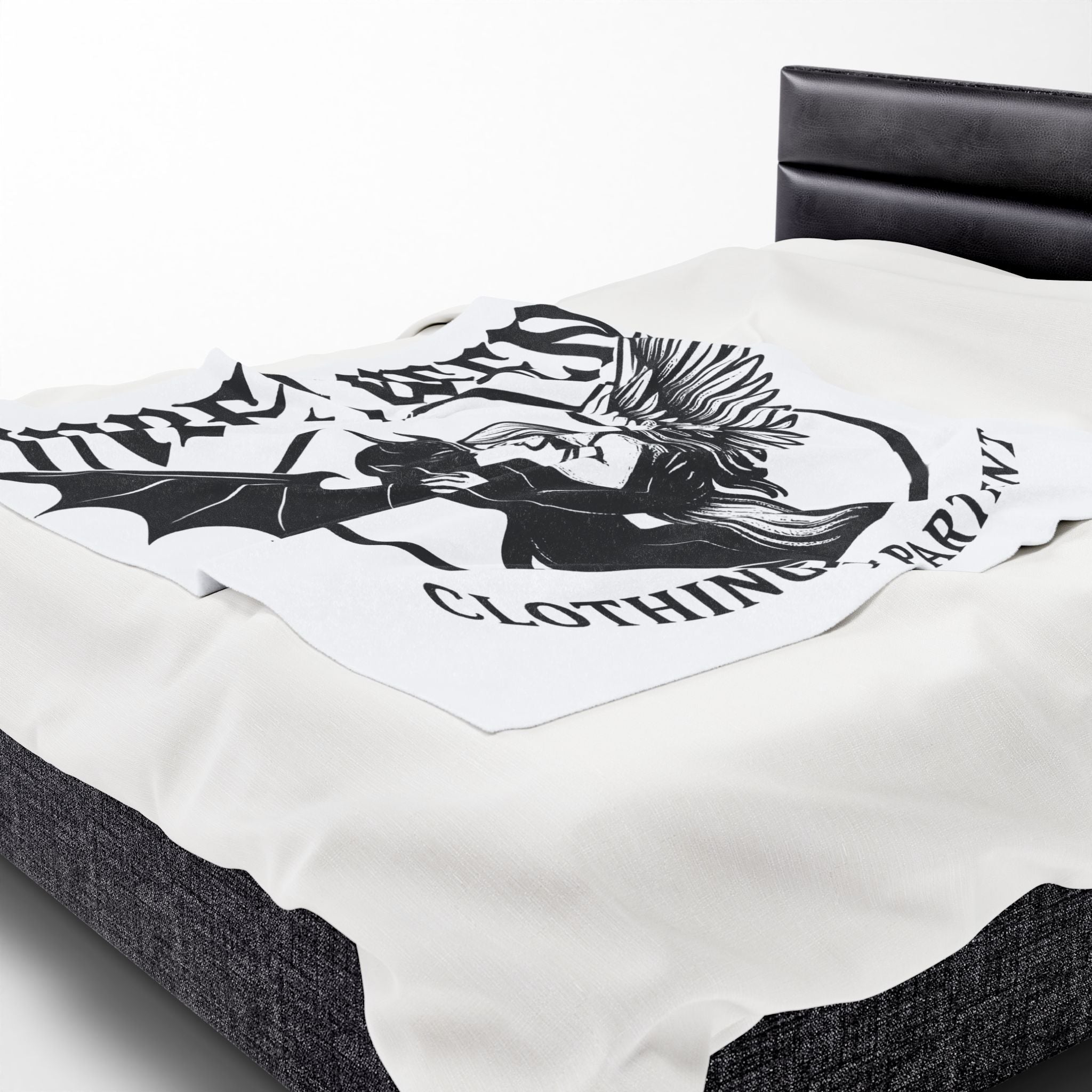 Velveteen Plush Blanket — "Inbetween Clothing Department" Angel & Demon Embrace Throw
