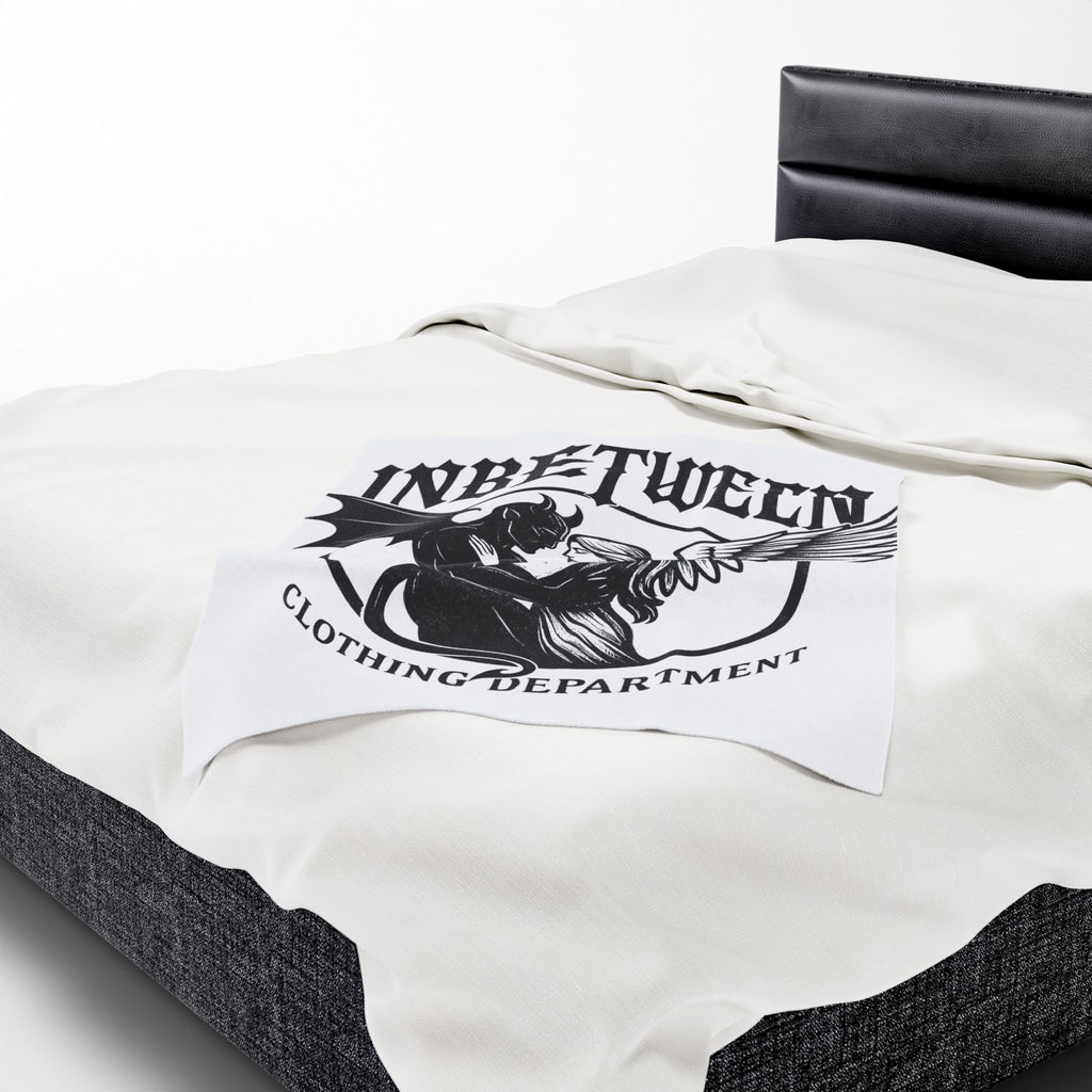 Velveteen Plush Blanket — "Inbetween Clothing Department" Angel & Demon Embrace Throw